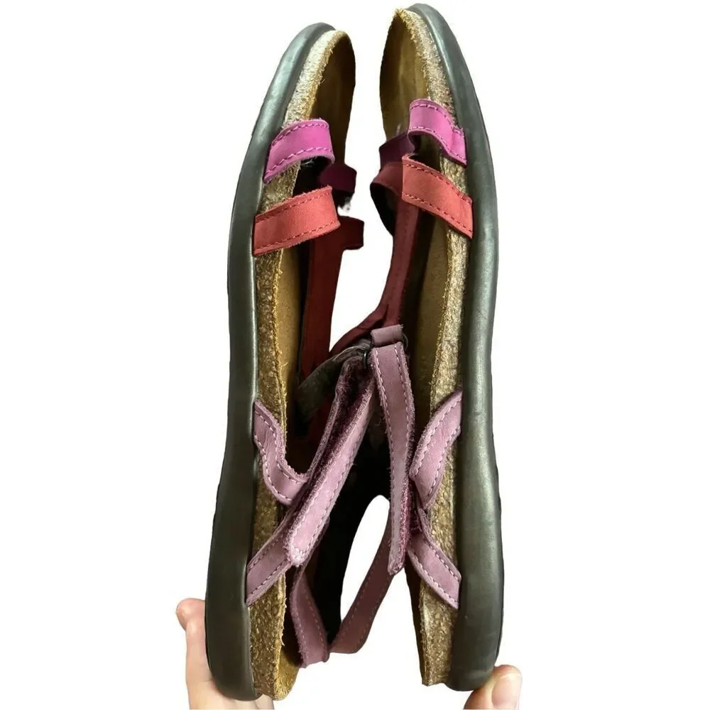 NAOT Judith Sandals Pink Leather Uppers Size 41 / 10 Strappy Boho Cork - Picture 5 of 6